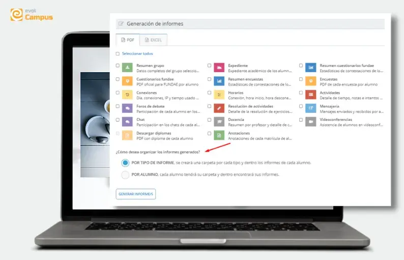 Ayudando a organizar los informes _ Actualizaciones evolCampus