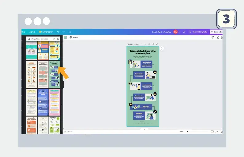 Paso 3 de cómo realizar una infografía en Canva
