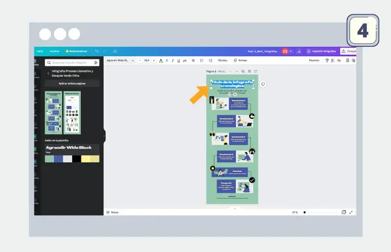 Paso 4 de cómo hacer infografías en Canva