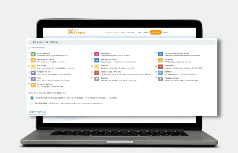 Implantación de requisitos Fundae en la plataforma elearning evolCampus