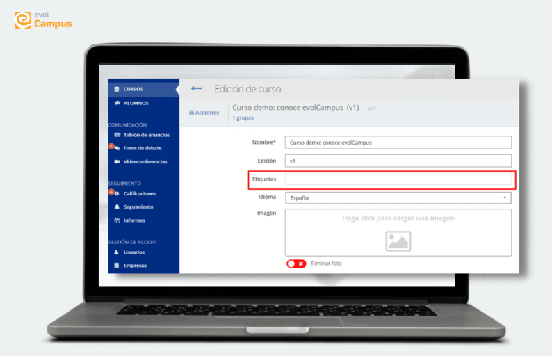 Asignación de etiquetas a los cursos entre las actualizaciones evolCampus de septiembre 22