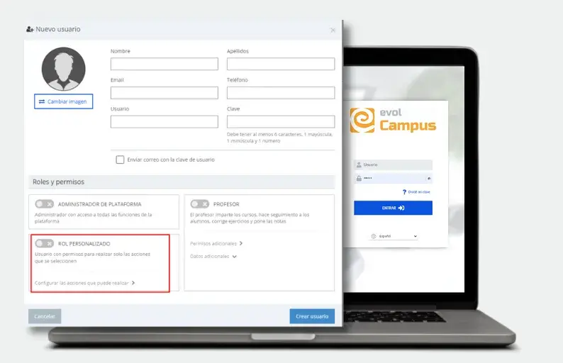 Creación de usuario personalizado
