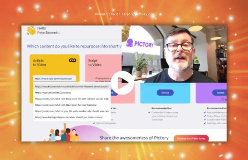 Pictory: guiones a vídeos con inteligencia artificial