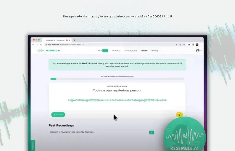 Resemble, un generatore di voce AI