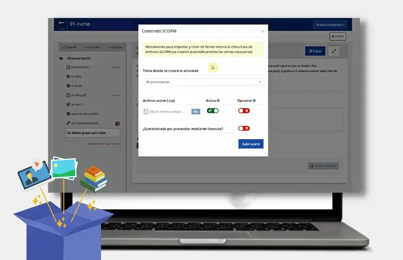 How to upload the tests to the e-learning platform
