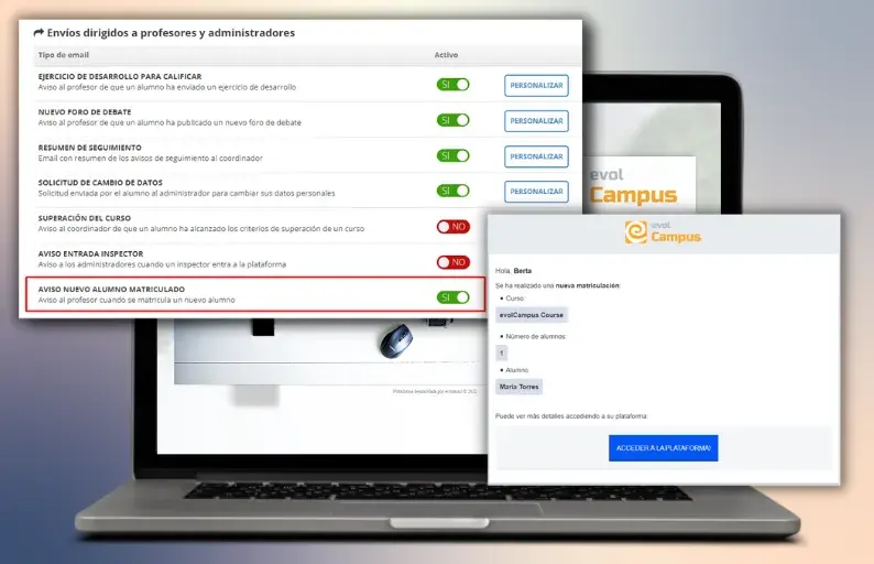 Aviso de nuevos alumnos matriculados: actualización evolCampus marzo 2024