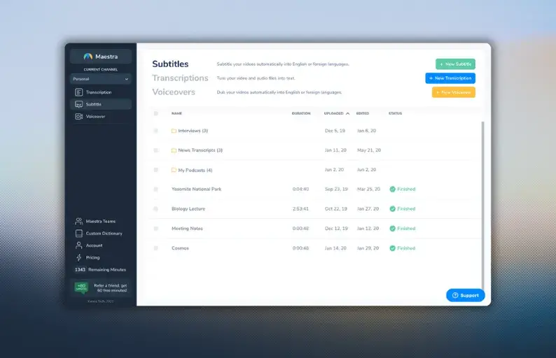maestra, para transcribir vídeo a texto