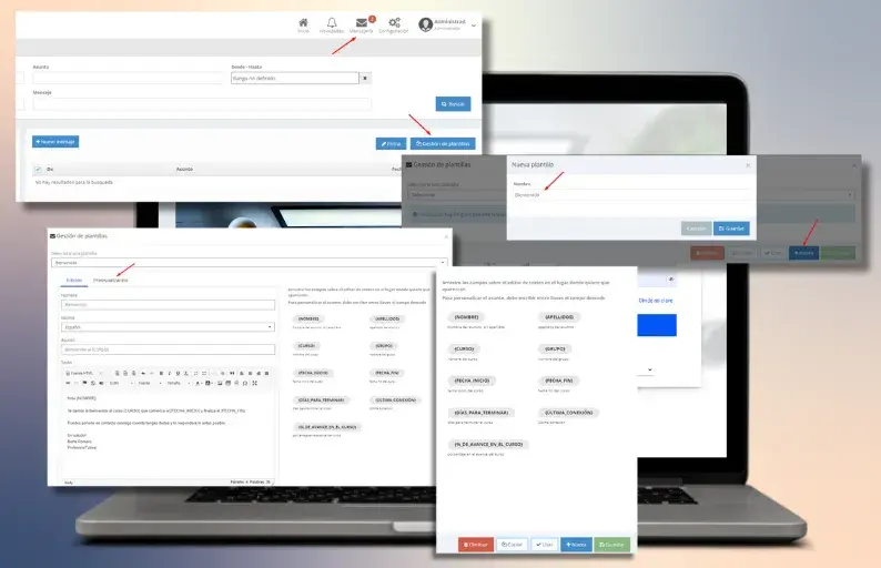 Plantillas personalizables en mensajería