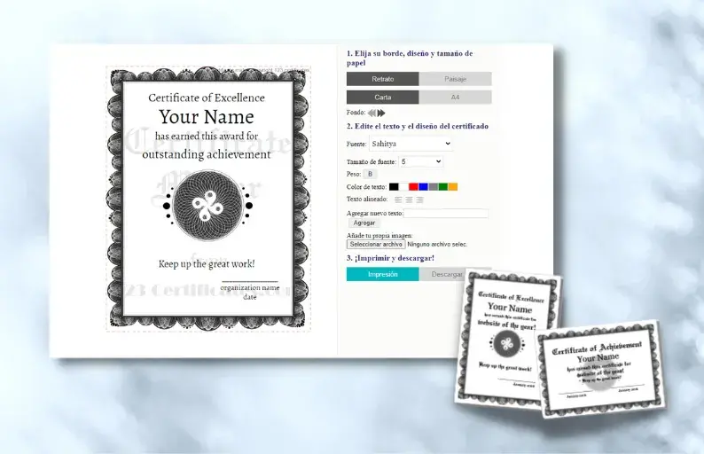 123 Certificates, uno dei programmi più diffusi per la creazione di diplomi online