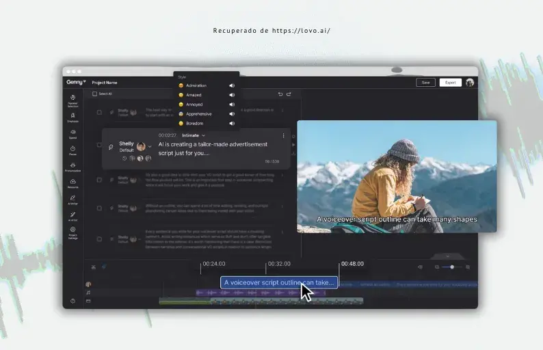 LOVO generatore vocale AI che suscita emozioni