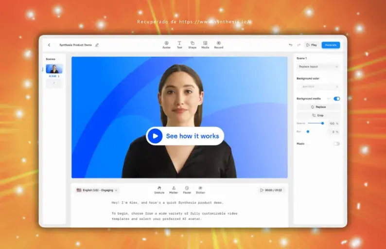 Synthesia: AI per la realizzazione di video multilingue con attori virtuali