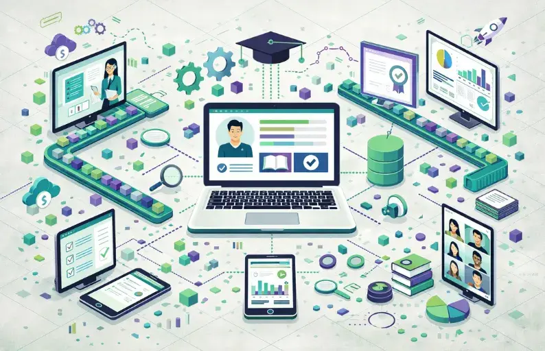 LMS interconectado y flujo de datos de formación la base real de la IA corporativa