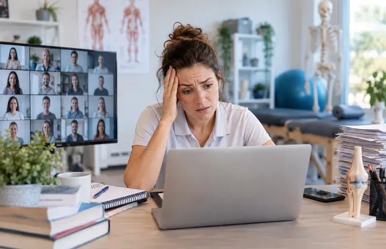 What makes continuing professional development in physiotherapy harder to manage as learner numbers grow?